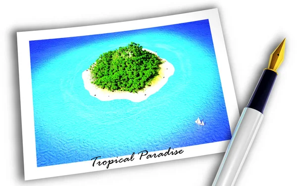 Tropiska paradis illustration — Stockfoto