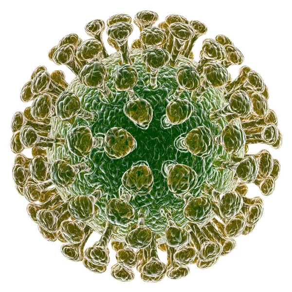 Ilustração Coronavirus Isolado Fundo Branco — Fotografia de Stock