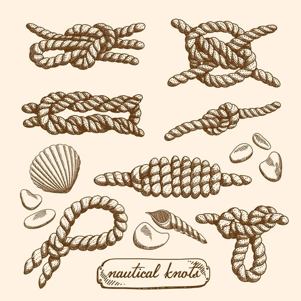 Set of nautical knots — Stock Vector