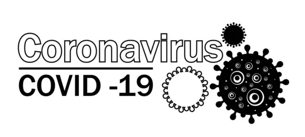 警号Coronavirus Covid 白色背景 — 图库矢量图片