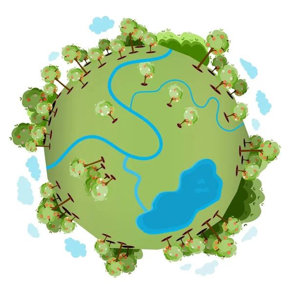 Ein grüner Planet — Stockvektor