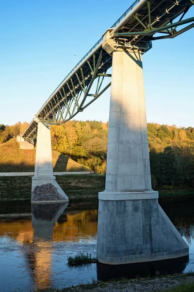 White Rose Bridge för fotgängare och cyklister i Alytus, Neder — Stockfoto
