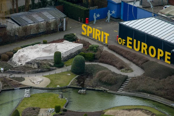 Mini-Europa themapark van bovenaf. Close-up van Griekse Akropolis mi — Stockfoto