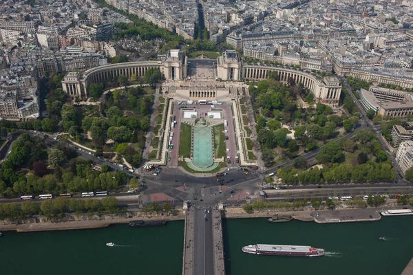 Trocadero ve Trocadero Bahçe havadan görünümü — Stok fotoğraf