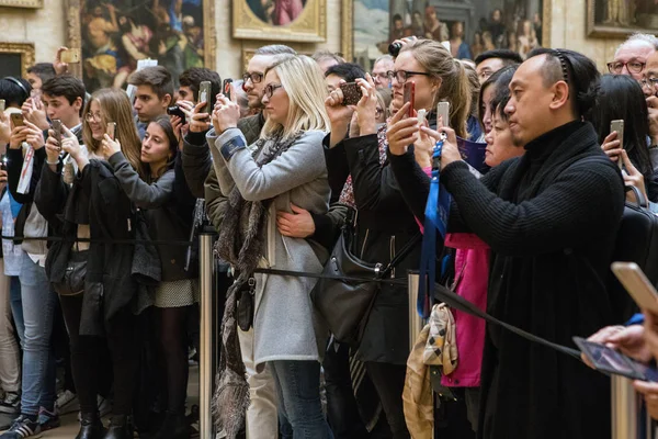 Mona lisa porträt im rastermuseum — Stockfoto