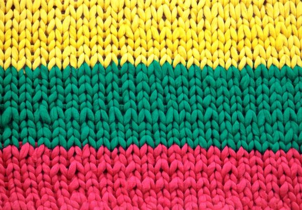 Gelbe, grüne und rote Strickmuster — Stockfoto