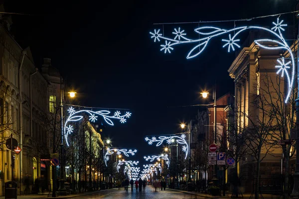 Gediminas avenue in Kerstmis — Stockfoto