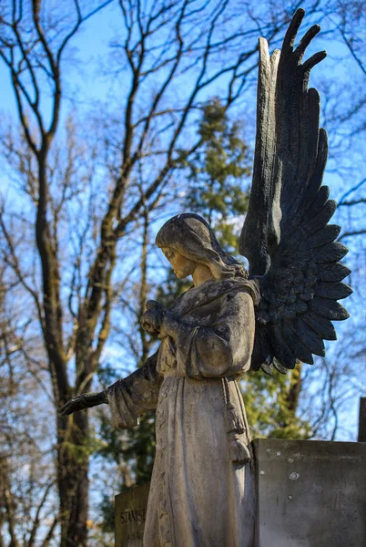 Estatua de ángel en el cementerio de Bernardine en Vilnius — Foto de Stock