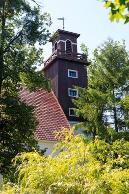 Chistye Prudy, Russian Federation - June 19, 2019: Former Lutheran church of Tollmingkehmen, built by famous lithuanian author Kristijonas Donelaitis. Now it houses a memorial museum of Donelaitis.