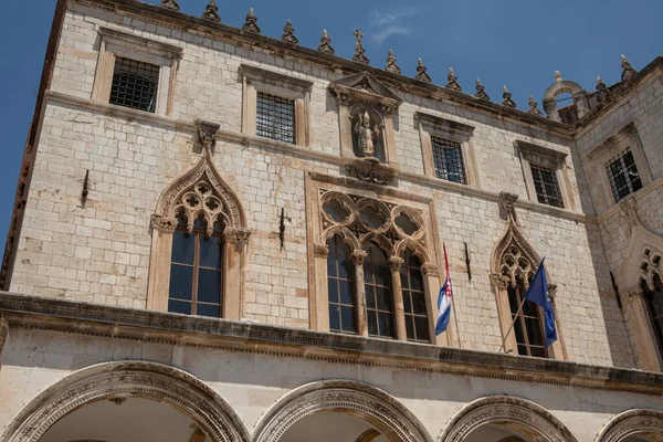 Palacio Del Rector Gótico Con Construcciones Renacentistas Arqueadas Dubrovnik Croacia —  Fotos de Stock