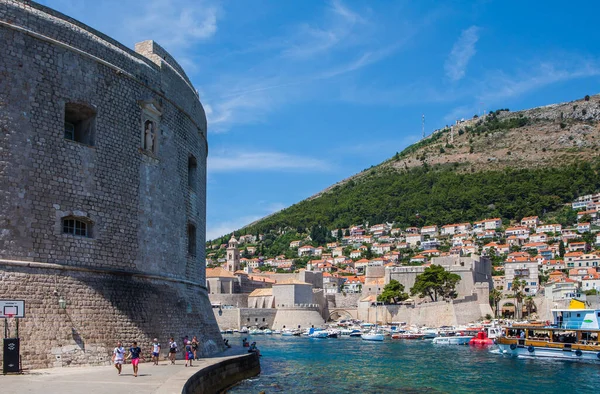 Dubrovník Chorvatsko Července 2019 Staré Město Dubrovník Starým Přístavem Plným — Stock fotografie