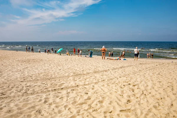 Yantarny Rússia Junho 2019 Praia Areia Pública Costa Mar Báltico — Fotografia de Stock