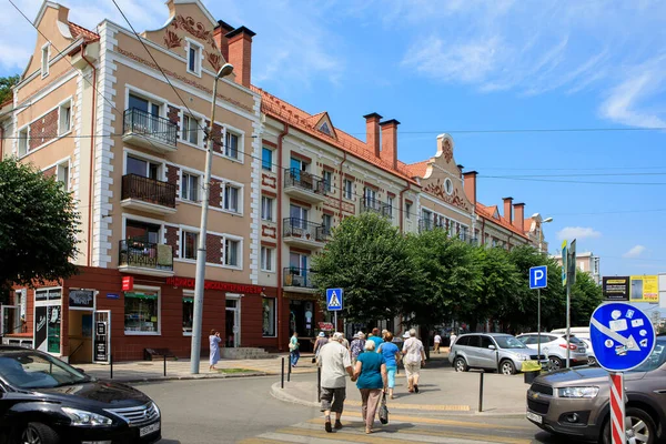 Kaliningrado Rusia Junio 2019 Una Las Calles Principales Ciudad Kaliningrado — Foto de Stock