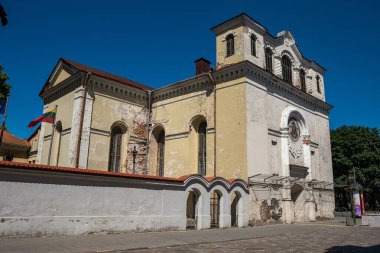 Kaunas, Litvanya - 23 Haziran 2019: Kaunas, Litvanya 'daki Corpus Christi Kilisesi.