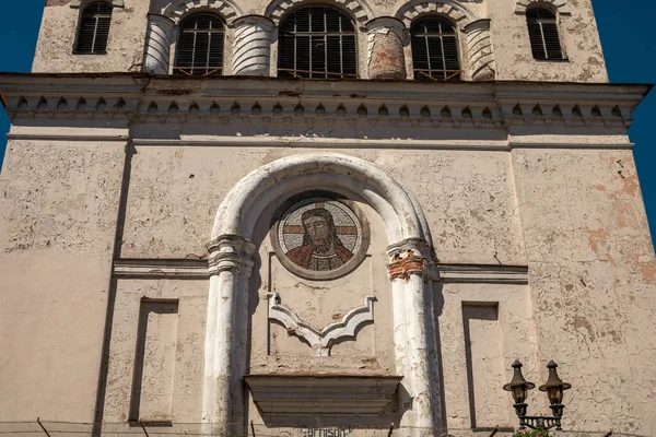 Kaunas Litva Června 2019 Ježíšova Mozaika Fasádě Kostela Corpus Christi — Stock fotografie