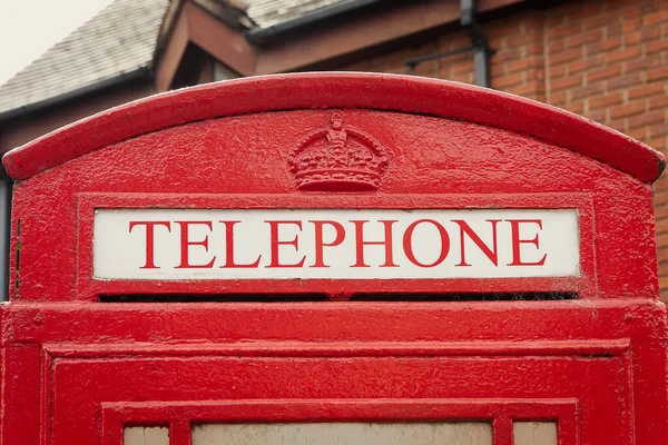 Szczegóły Czerwonej Budki Telefonicznej Londynie Wielka Brytania — Zdjęcie stockowe