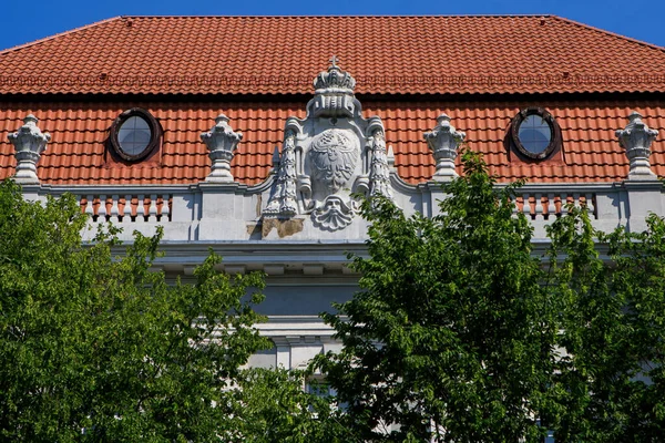 Detalle Del Edificio Histórico Universidad Técnica Estatal Kaliningrado Enmarcado Por —  Fotos de Stock