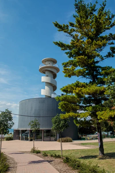 Balatonfoldvar Hongrie Août 2017 Centre Accueil Pont Observation Balatonfoldvar Près — Photo