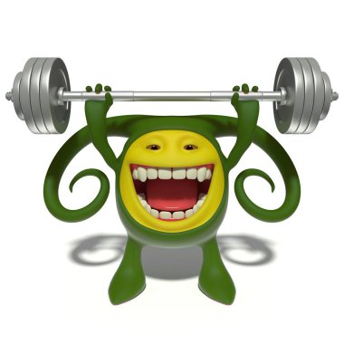 sevimli yeşil canavar