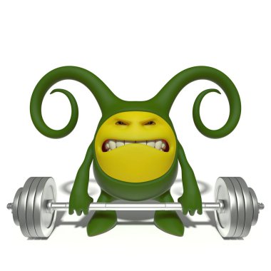 sevimli yeşil canavar