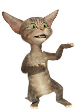 Pençeleri ile gösteren kitten