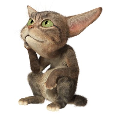 Poz düşünürün de kedi