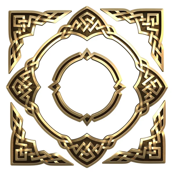 Ornamento celta dourada — Fotografia de Stock