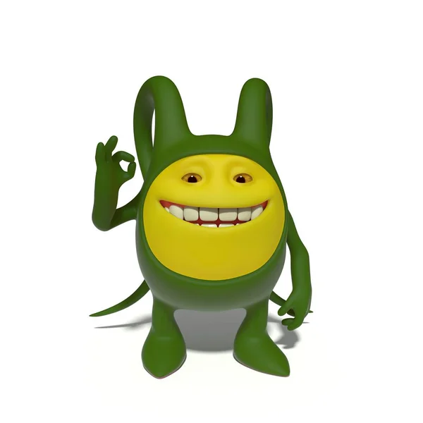 Cute green monster — Stock Photo, Image