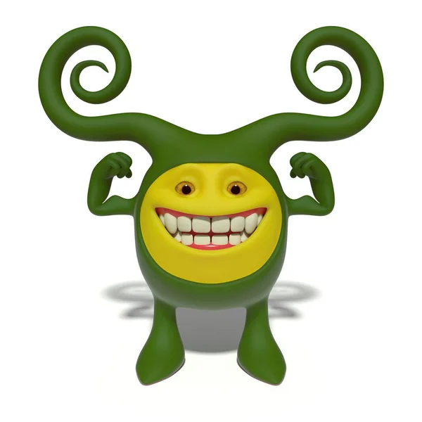 Ładny zielony potwór — Zdjęcie stockowe
