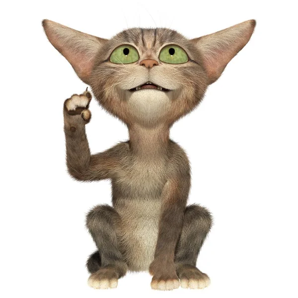 Kabarık kedi pençesi ile gösteren