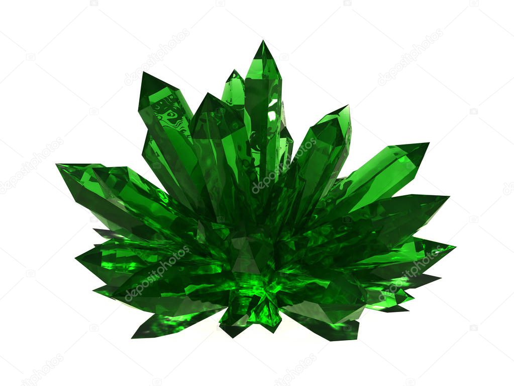 Emerald shiny crystals