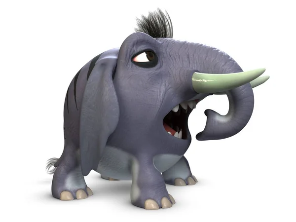 3D model of cartoon funny little elephant — Stock Photo, Image