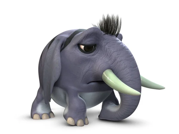 3D модель мультяшного смешного слона Стоковое Фото
