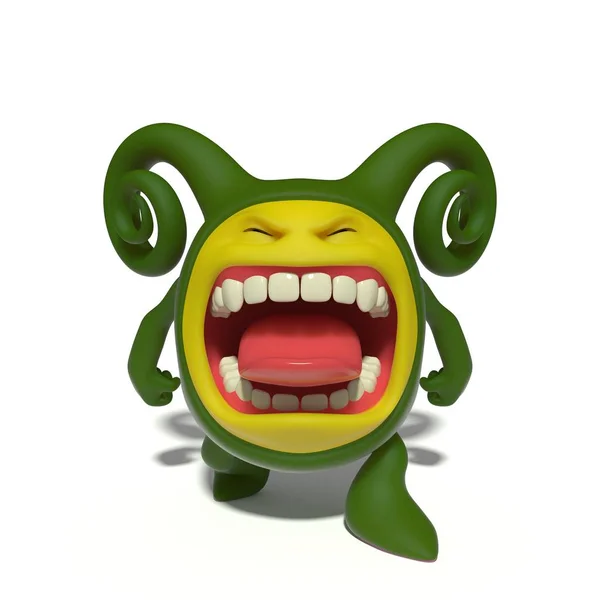 Krzyczy zielony potwór — Zdjęcie stockowe