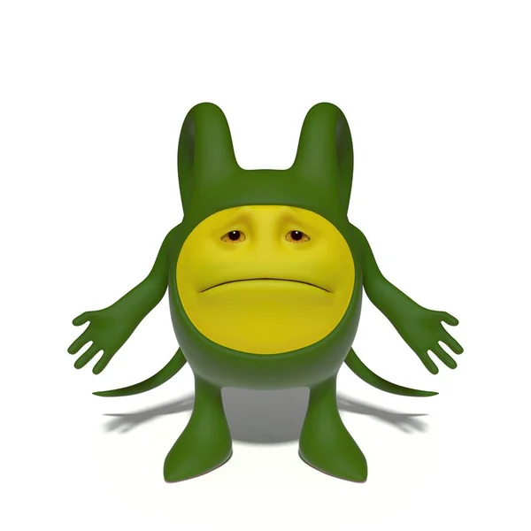 Confused green monster — Stock Photo, Image