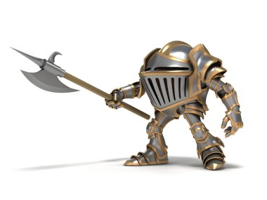 Saldıran karikatür knight