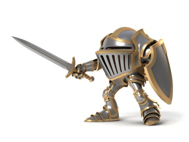 Saldıran karikatür knight