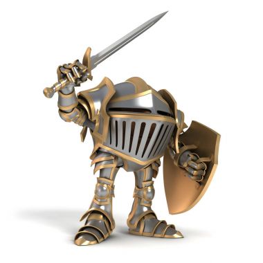 Saldıran karikatür knight