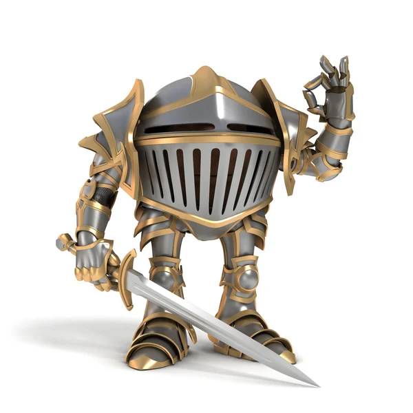 Funny cartoon knight — Stock Photo, Image