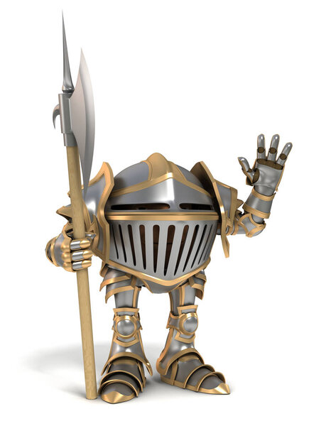Funny cartoon knight