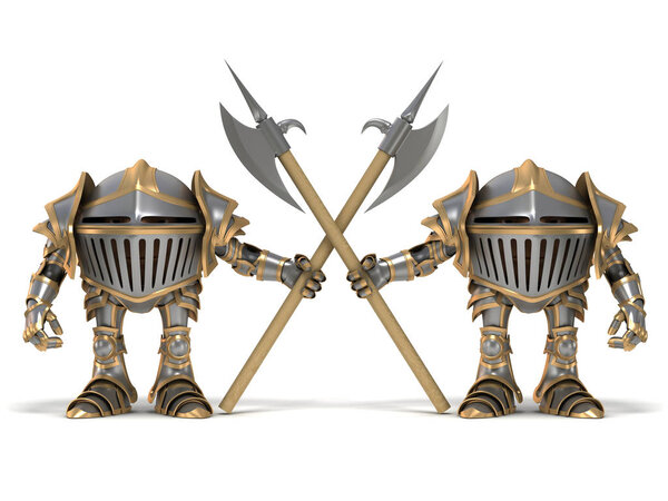 Смешной мультяшный рыцарь гвардии
