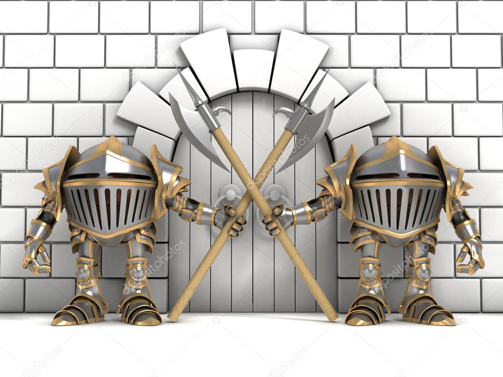 Little knights guarding the gates — Stock Photo © zhevelev 157355764
