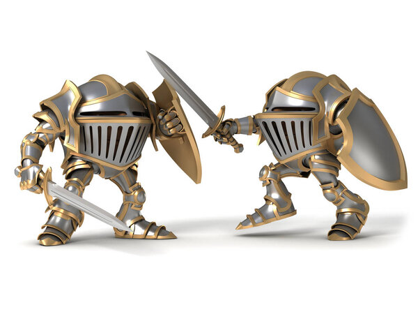 Fighting Cartoon knight