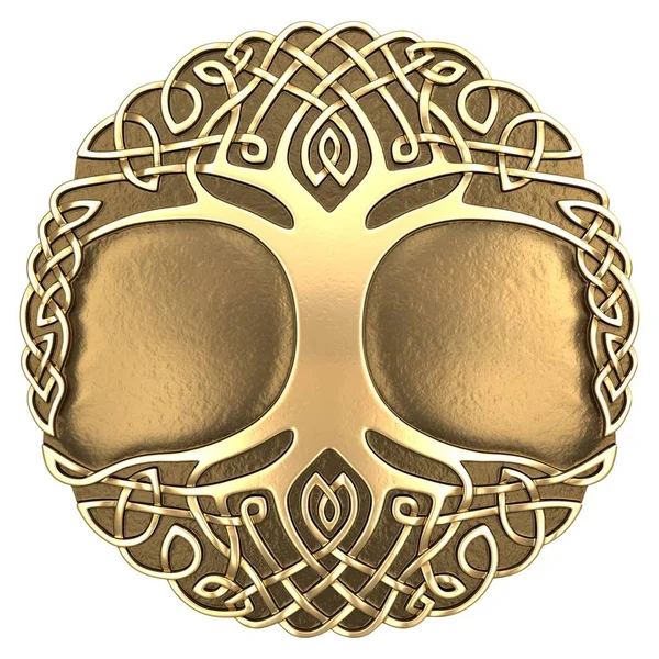 Albero celtico oro — Foto Stock