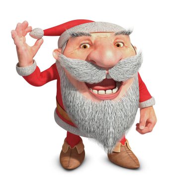 Beyaz arka planda küçük Noel Baba