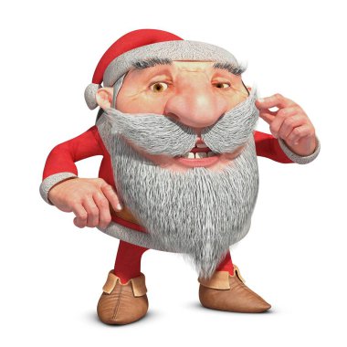 Beyaz arka planda küçük Noel Baba