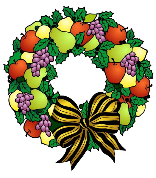 Corona de frutas para las fiestas — Archivo Imágenes Vectoriales