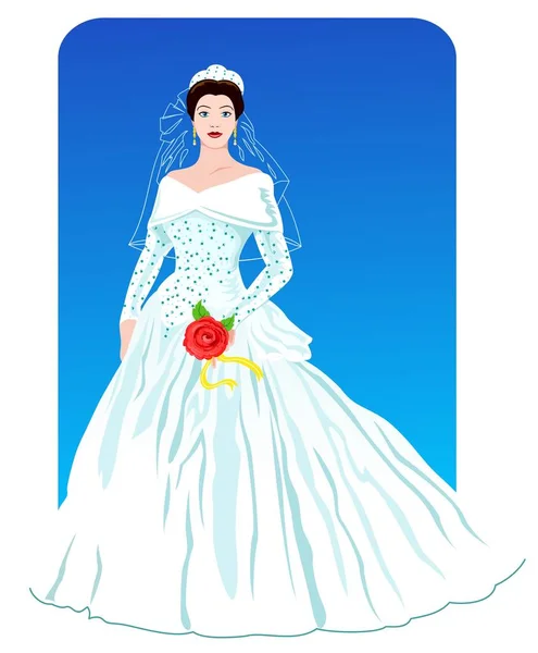 ブルーの美しい花嫁 — ストックベクタ