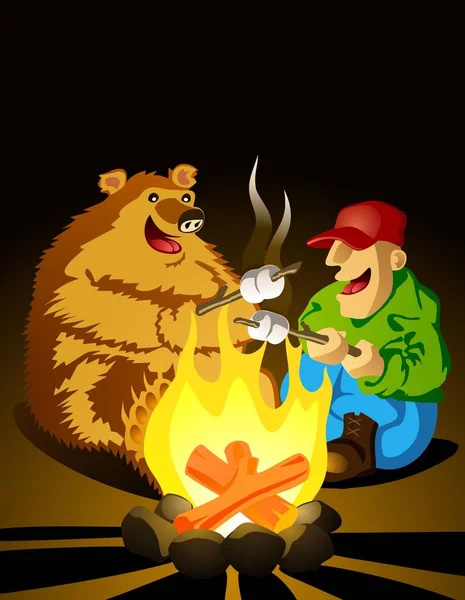 Ranger Malam Keluar Stok Vektor