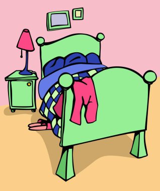 renkli yatak odası sahne 